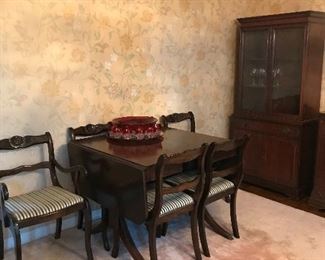 Drop leaf Rosewood table is still available, China cabinet has been sold