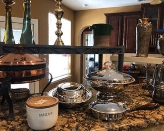 lovely silver-plate- copper pewter items