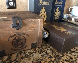 beam wood crate - beam collectors bottles in boxes (empty)