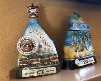 many vintage and collectible Jim beam bottles