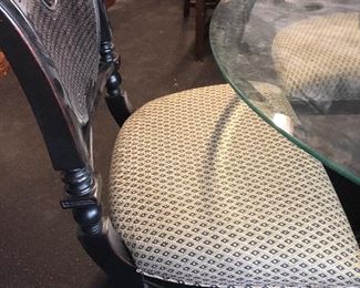 round glass table and 4 chairs- needs little tlc