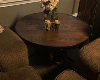 2 SMALL WOOD CANDLE HOLDERS SOLD HAVE REST