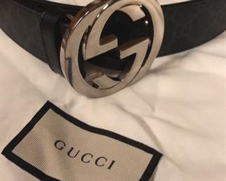 new black gucci belt-95-38 size w/ bag