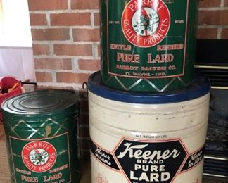 Large lard tins