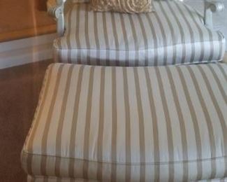 chair with accent pillow and ottoman