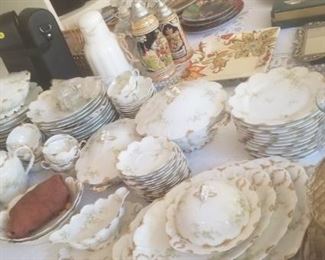 Entire set of Limoges Haviland China with all accessories and serving pieces