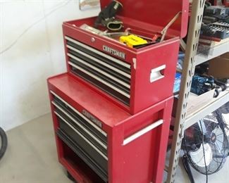 Craftsman two part tool box on wheels 