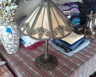 Bradley & Hubbard  Table lamp
Both shade and base are marked