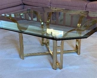 Vintage Gold & Glass Coffee Table	16x42x42in	HxWxD