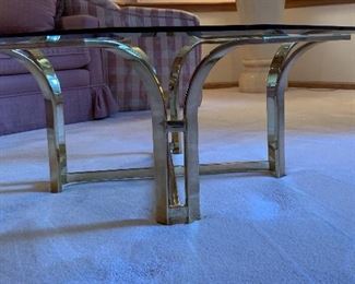 Vintage Gold & Glass Coffee Table	16x42x42in	HxWxD
