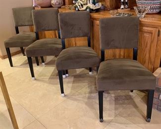 4 Contemporary Fabric Chairs	36x21x21 seat: 19.5in	HxWxD
