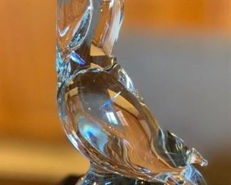 12in Murano Toucan Applied Clear Art Glass	12.5in H	