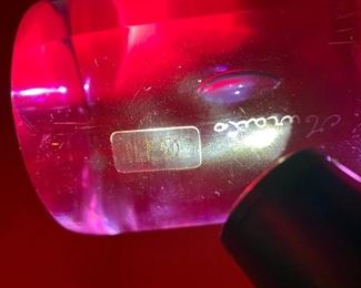 Oggetti Murano Glass Purple Alexandrite Sculpture Paperweight	4.75in H x 3.5in Diameter	
