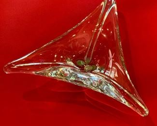 Murano Art Glass 3-point bowl Clear	11.5in W	
