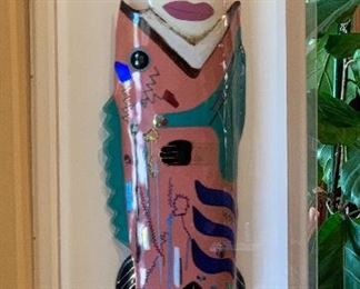 Shawn Athari Fishman Fused Glass Sculpture Fish Man	43x21x6in	HxWxD
