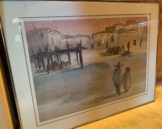 *Signed* Original Fred Kenknight Watercolor Southwest Village 	36.5x28.5	
