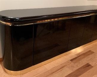 Black Lacquer & Gold Sideboard/Buffet	36x109x20in	HxWxD
