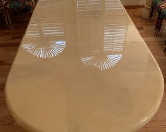 80s White Lacquer Dining Table	29x48x72-90-108	HxWxD
