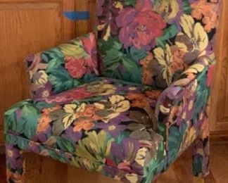 6 Floral Print Chairs	42x20x24 seat height: 20in	HxWxD
