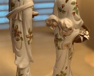 Japanese Ceramic statues Male Female 	24in H	

