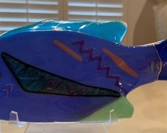Shawn Athari Fused Art Glass  Fish	10in L	
