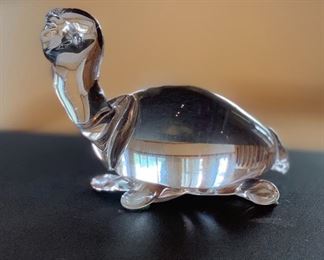 Art Glass Turtle Murano Clear 	 	
