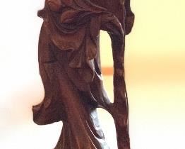 Vintage Chinese Carved Wood Statue #1	 	
 