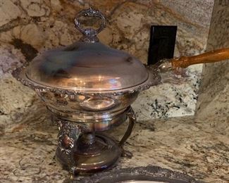 Antique Silverplate Chafing Dish	 	

