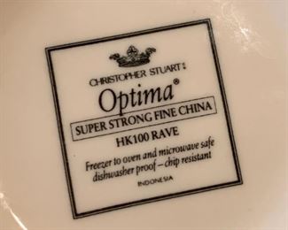 55pc Christopher Stuart Optima HK100 Rave Dinnerware set	 	
