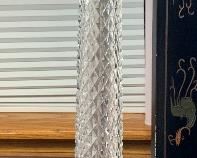 2 Vintage Crystal Glass & Bronze Lamps PAIR	31in H	
