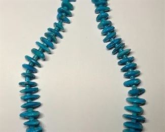 33in Navajo Chunky Turquoise necklace graduated

