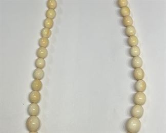25in Graduated Ivory Bead Necklace