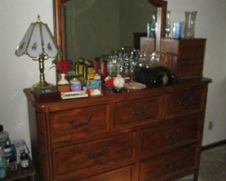 Bedroom dresser and household items