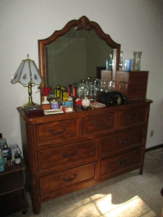Bedroom dresser and household items