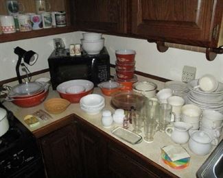 Kitchen items and set of china