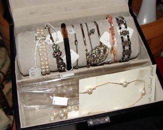 Costume jewelry, bracelets, bangles, 14k gold cultured pearl necklace, cultured Pearl necklace