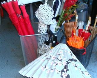 New and vintage umbrellas, Asian parasols, hand-painted, golf umbrella