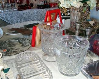 Waterford ice bucket, crystal, vase, Champagne bucket, serving platters, trays, dishes, candle sticks