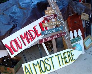 Painted wood signs, wedding, party, wall decor, rustic, vintage, wall hat rack, shabby chic