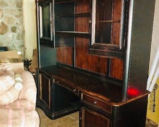 Hooker Furniture executive desk credenza including additional matching desk & lateral file cabinet