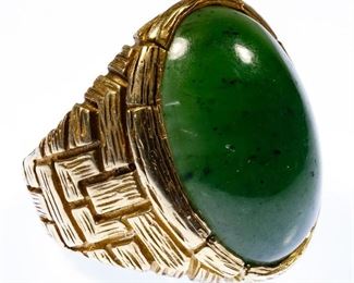 14k Gold and Green Quartz Ring