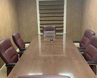 conference room table and 8 or 6 chairs Table: 108x48x28.4.  chair 24x23.5x30