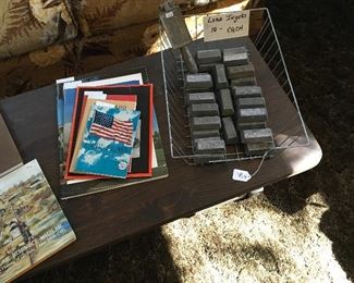 Lead Ingots Marked Lee & Lead Sling Shot Mold