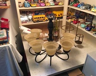 Chandelier & Wine/Cheese Serving Metal Display