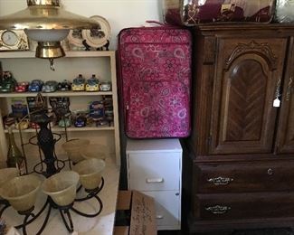 Luggage & File Cabinet on Rollers