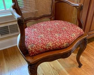 6. French Provincial Cane Back Chair (25" x 24" x 35")