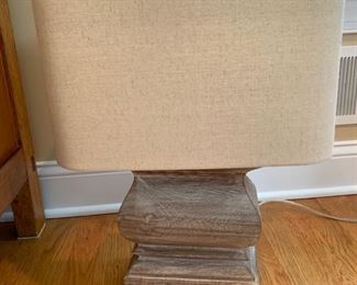 10. White Washed Wood Lamp (23")