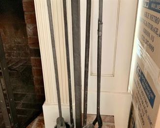 23. Wrought Iron 4pc Fireplace Tools