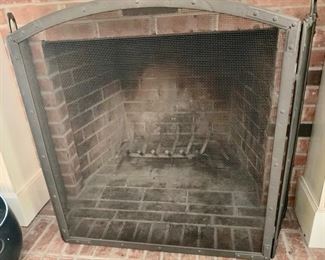 22. Wrought Iron Tri-Fold Fireplace