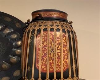 Black & Red Lidded Basket